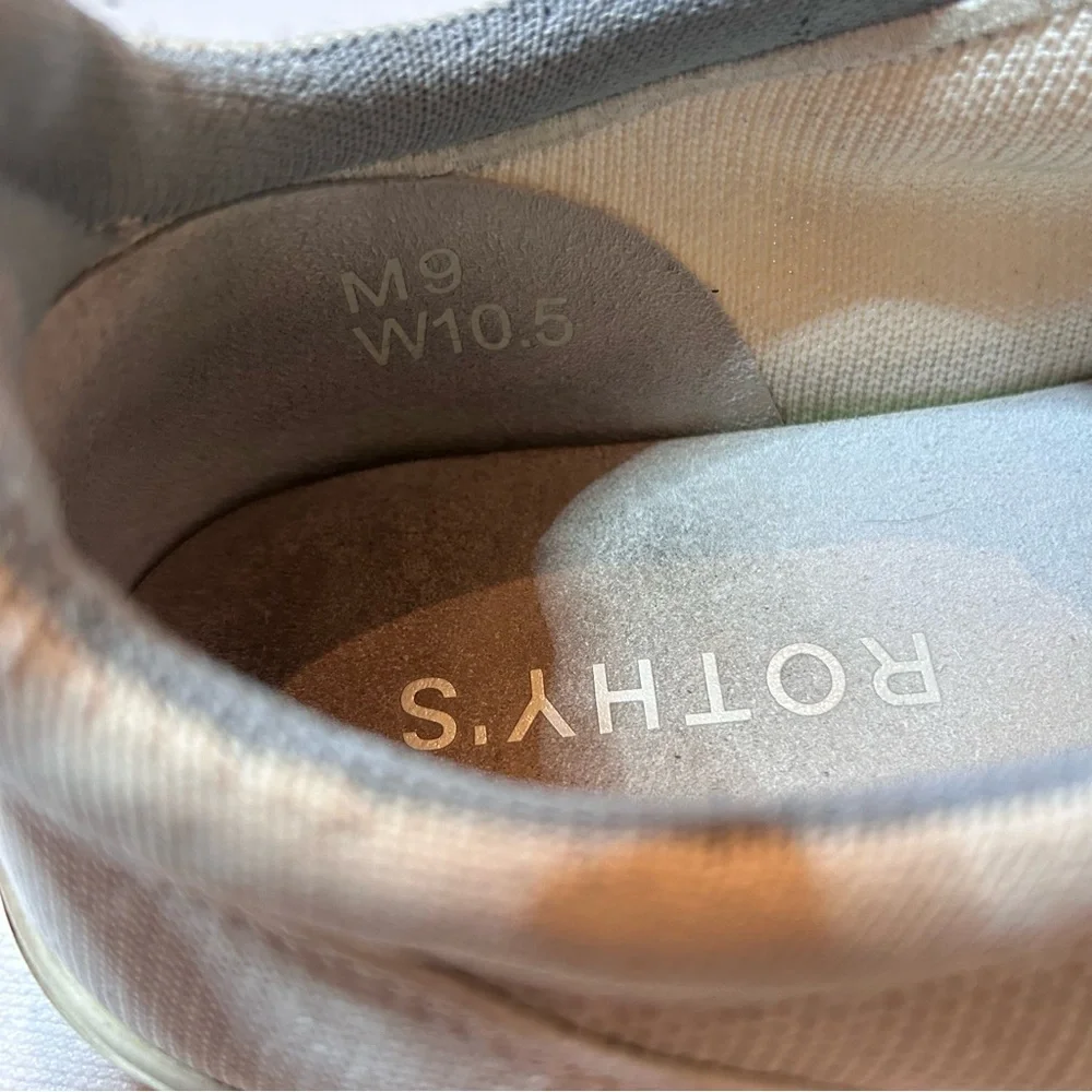 Rothy's RS02 Unisex Lace-Up Sneakers Men 9 Women 10.5 Beige Knit Mesh Comfort - Picture 4 of 8